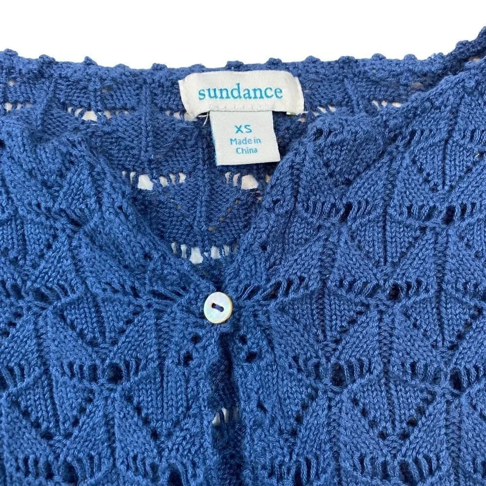 Sundance Leiela Open Knit V-neck sweater Modal Cotton XS